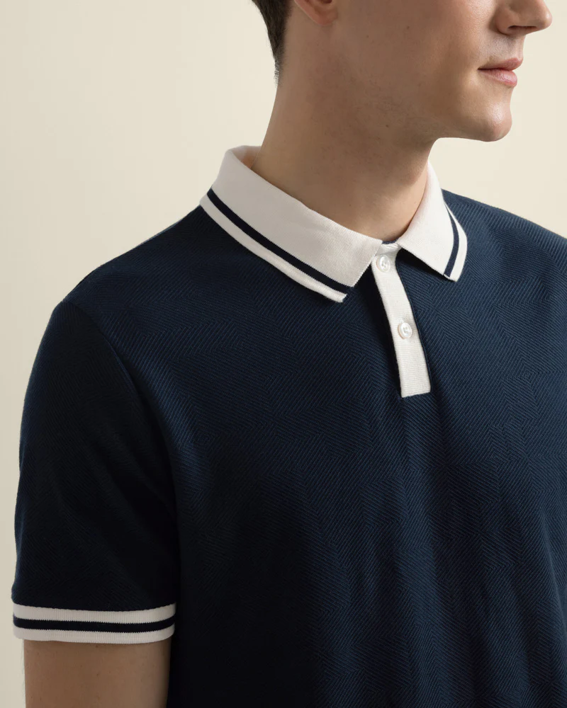 Anders - Geometric Jacquard Polo Shirt - Image 5
