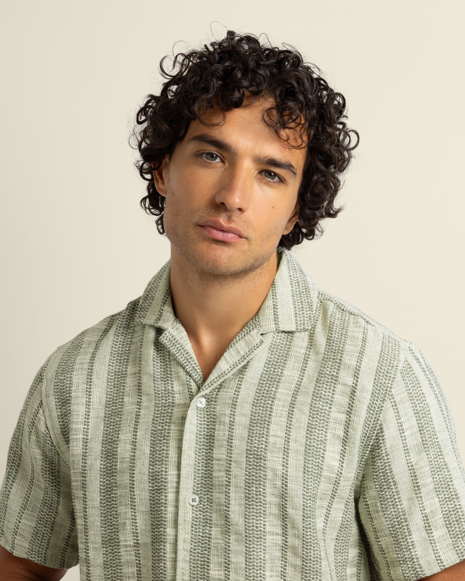 Aric - Jacquard Stripe Short Sleeve Shirt - Image 10