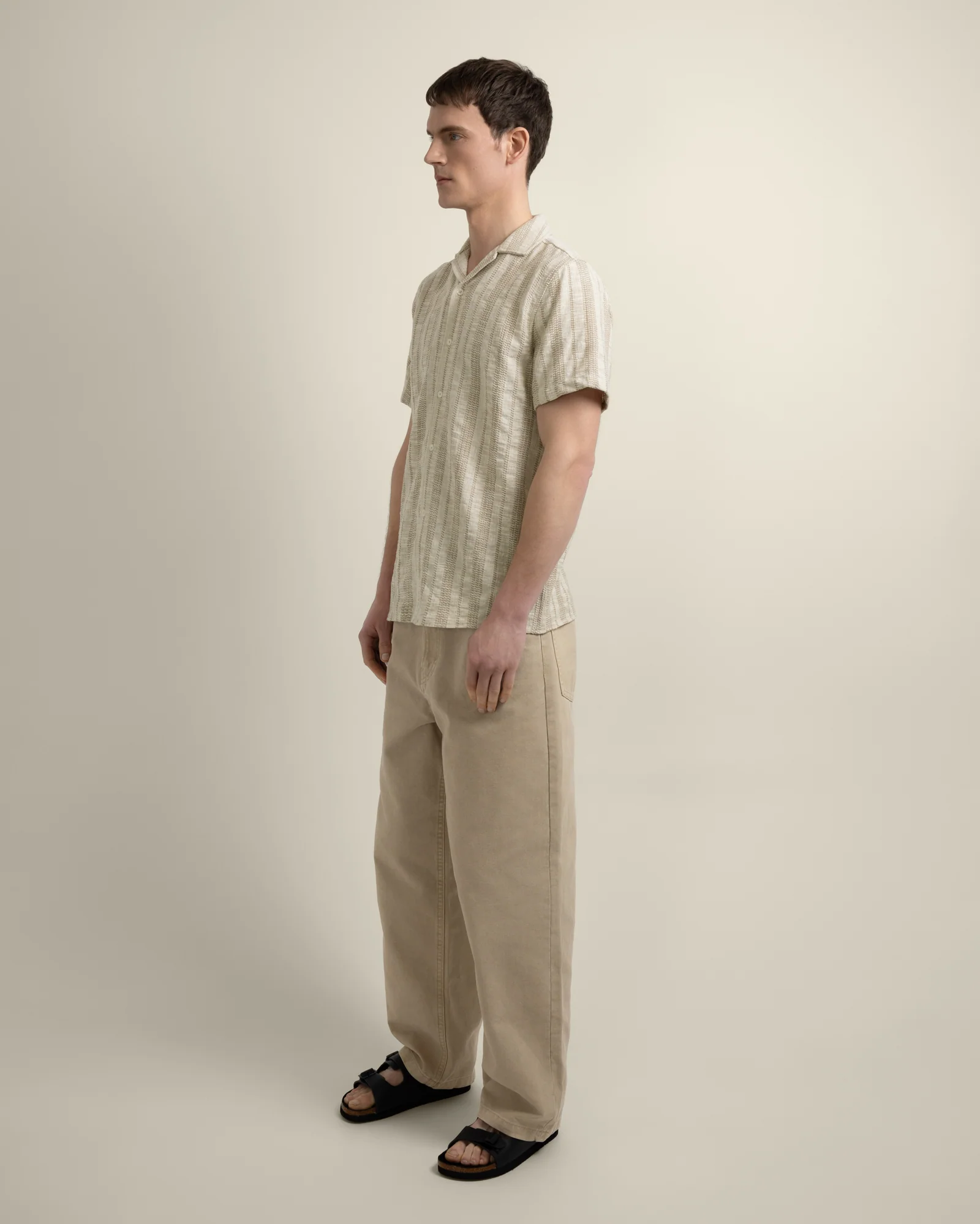 Aric - Jacquard Stripe Short Sleeve Shirt - Image 3