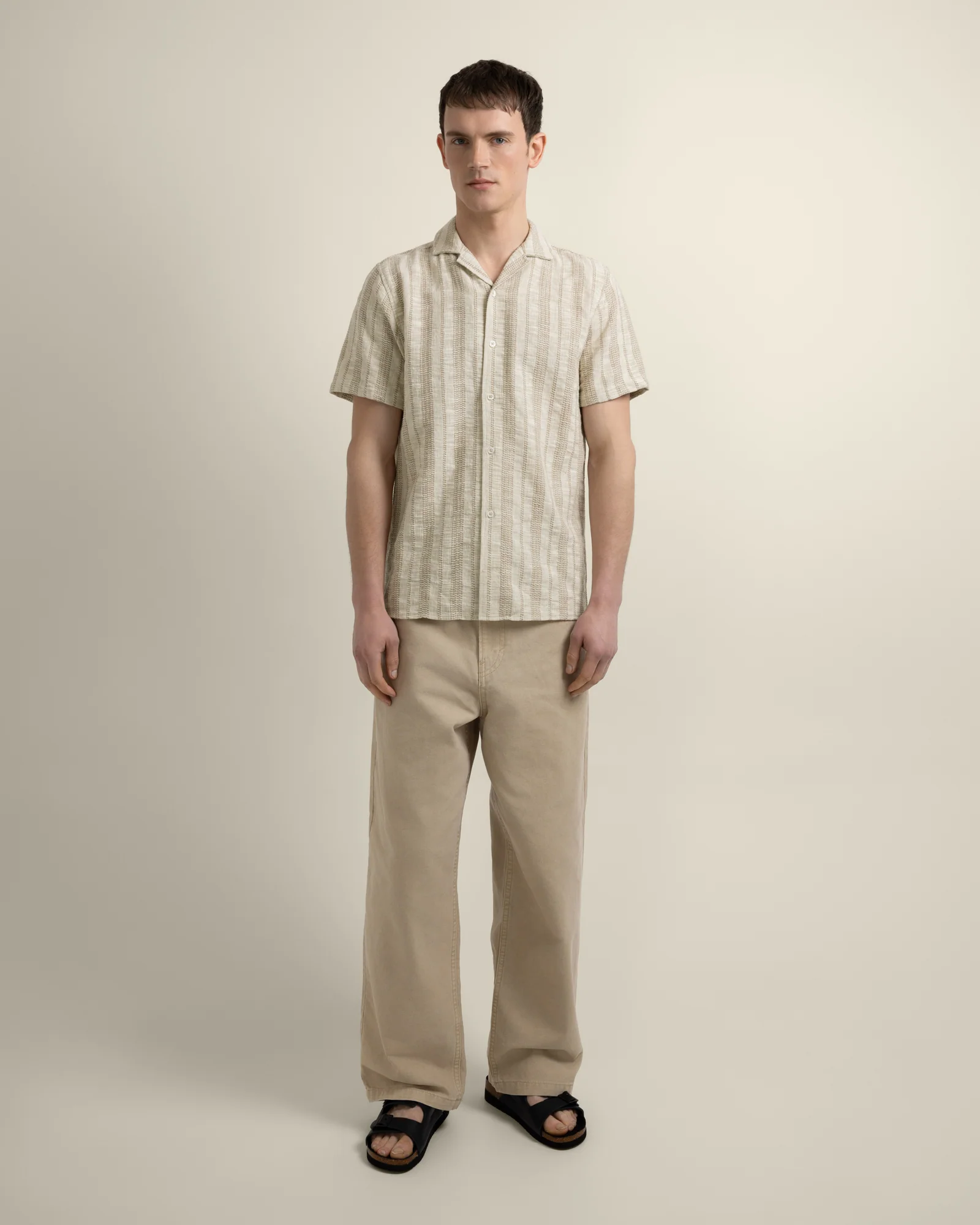 Aric - Jacquard Stripe Short Sleeve Shirt - Image 6