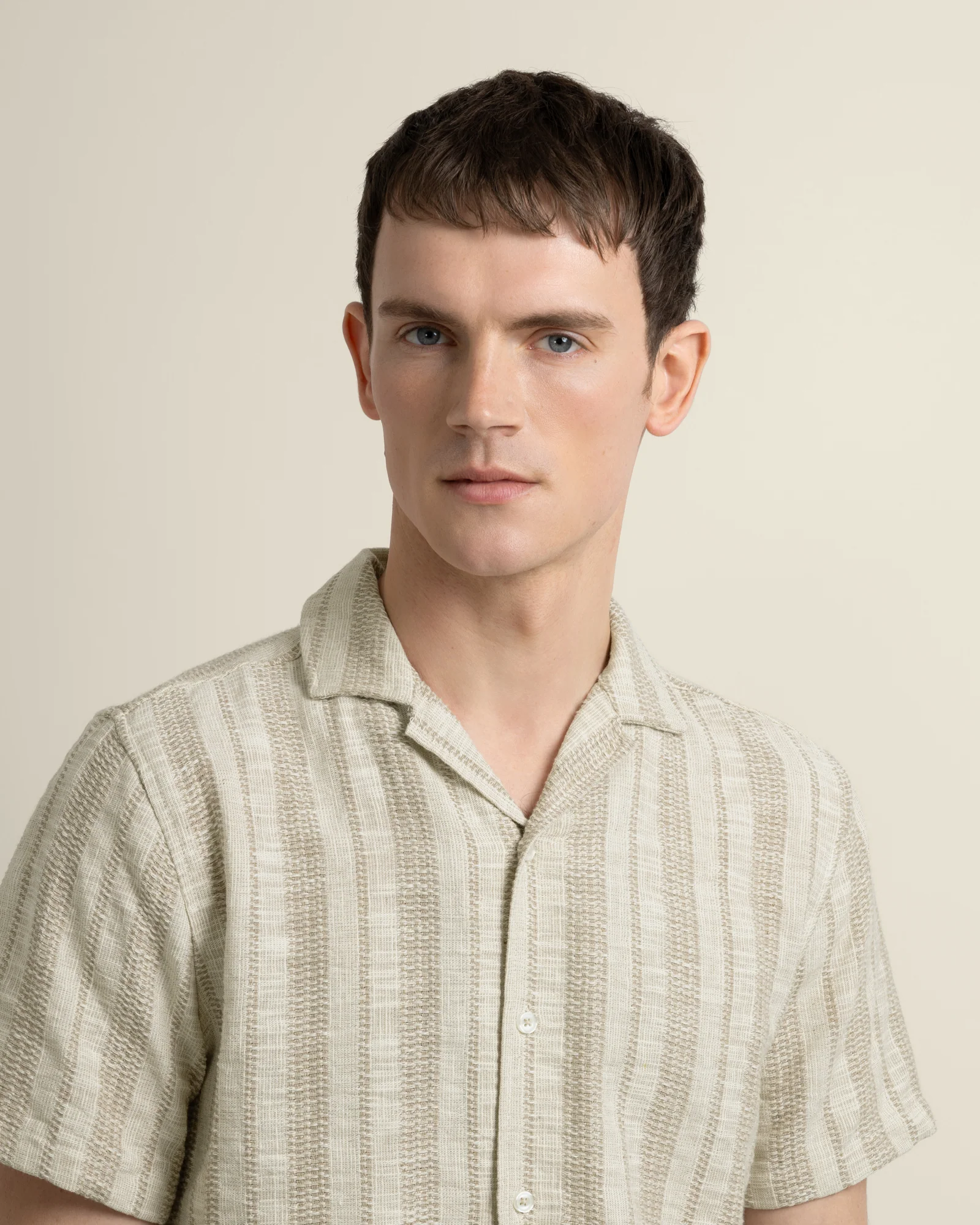 Aric - Jacquard Stripe Short Sleeve Shirt - Image 7