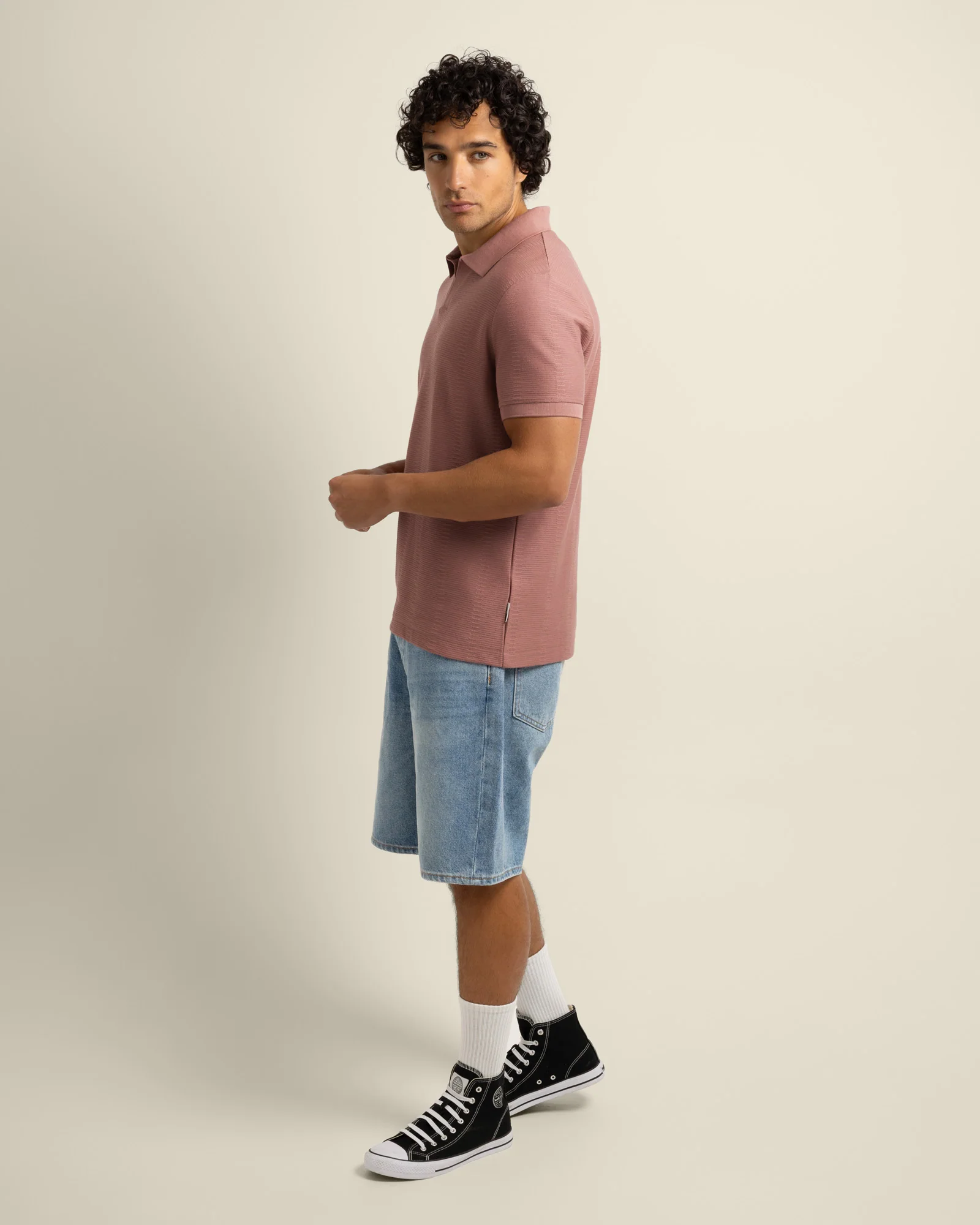 Arne - Stripe Textured Polo Shirt - Image 3