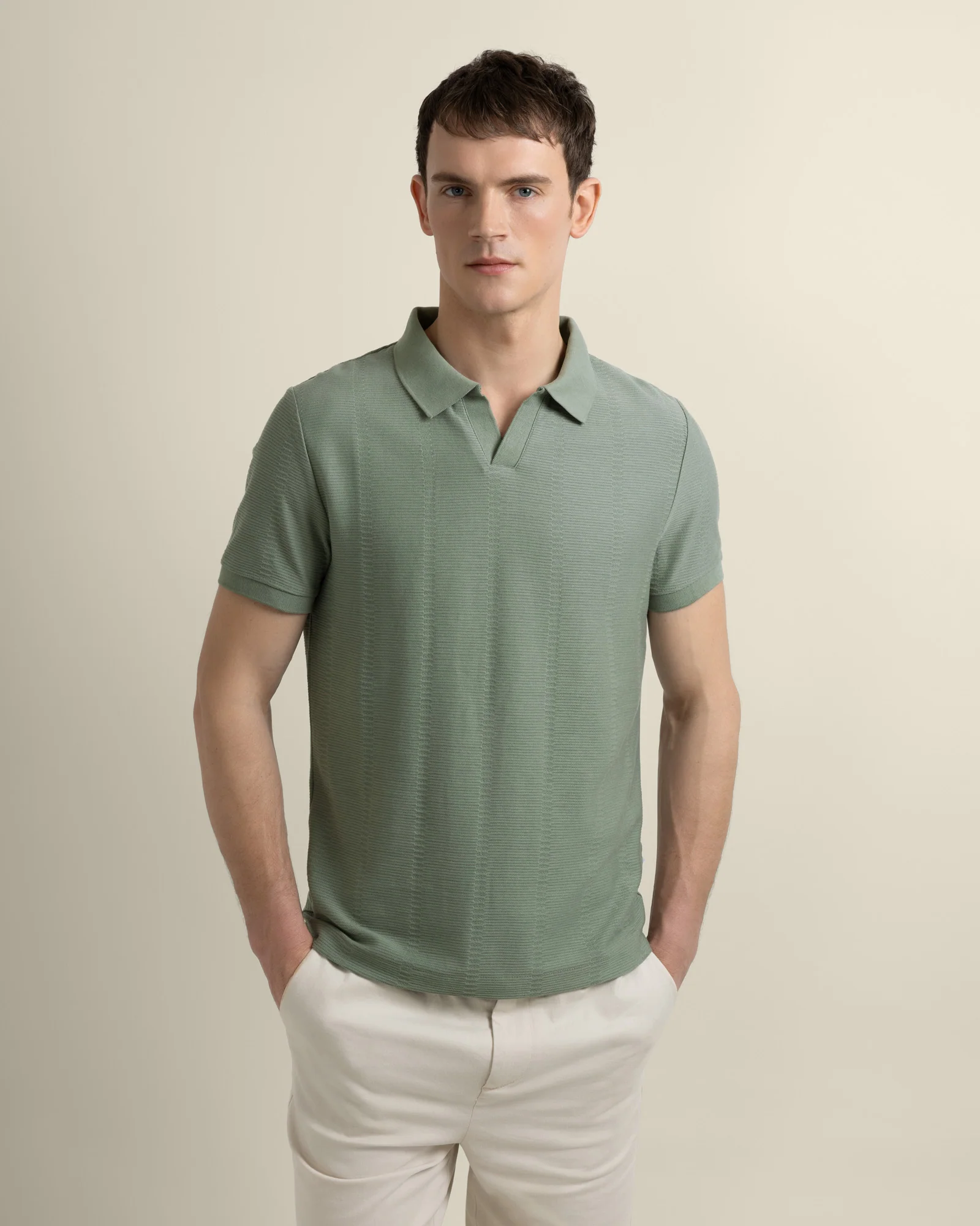 Arne - Stripe Textured Polo Shirt - Image 8