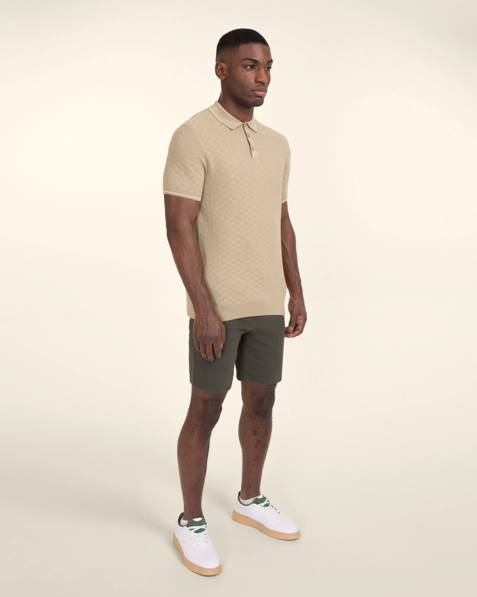Basket Weave Knitted Polo Shirt - Image 9