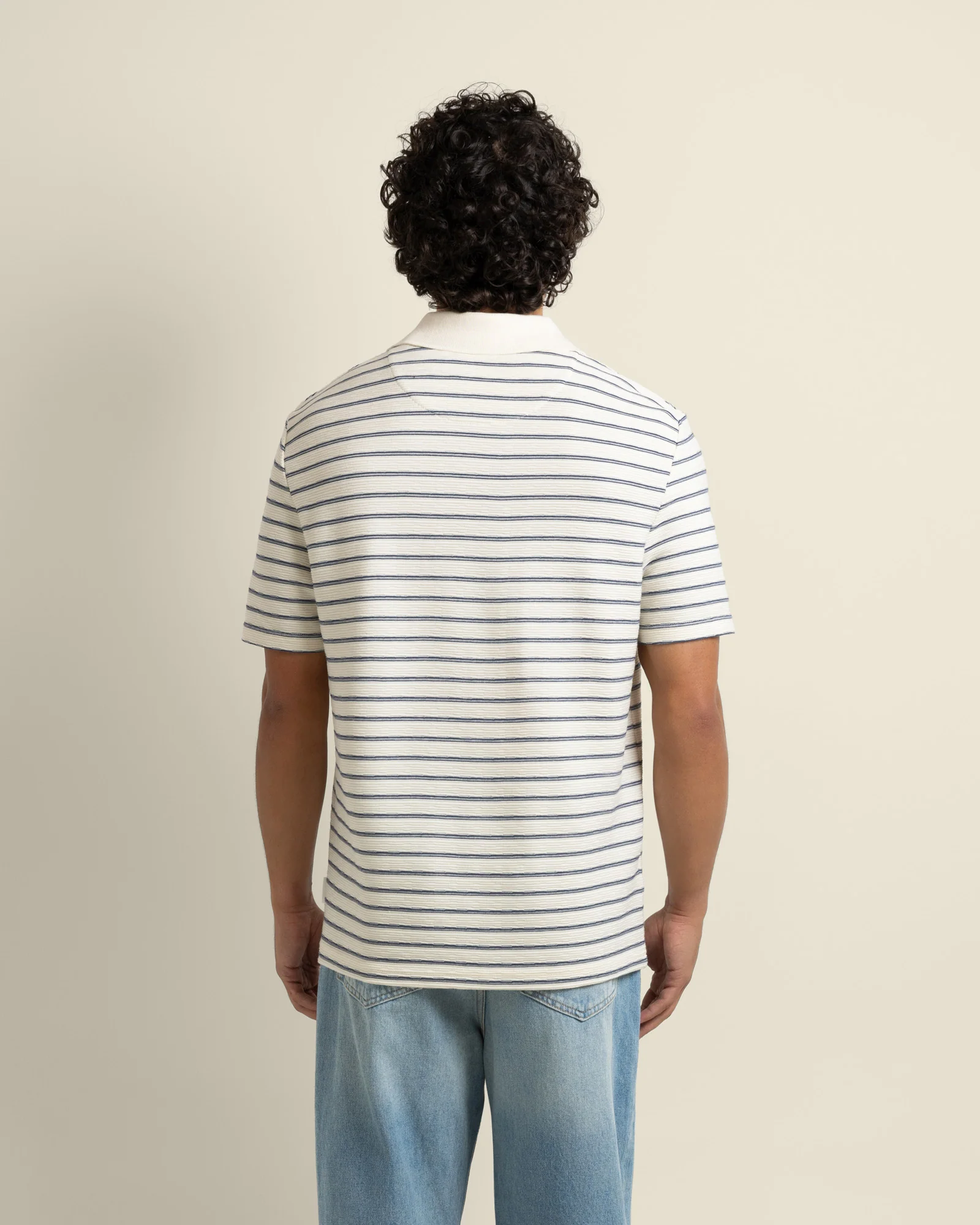 Bergen - Textured Stripe Polo Shirt - Image 3