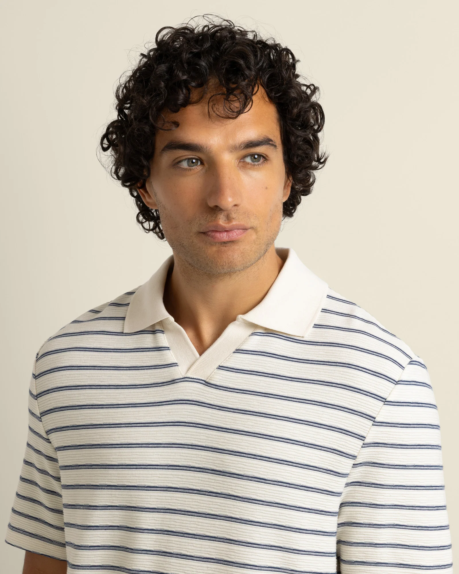 Bergen - Textured Stripe Polo Shirt - Image 7