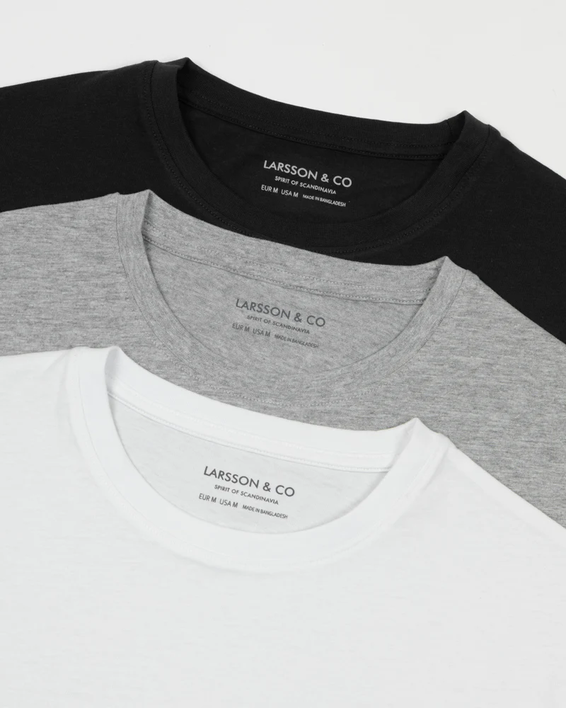 Black, Grey & White 3 Pack Short Sleeve T-Shirts - Image 11