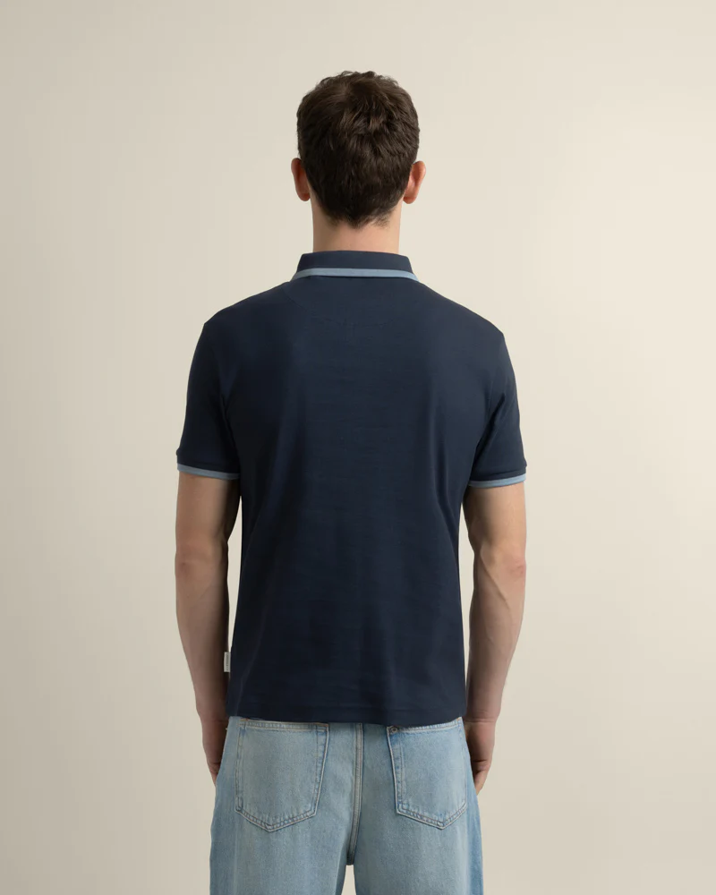 Broder - Rib Polo Shirt With Tonal Tipping - Image 12