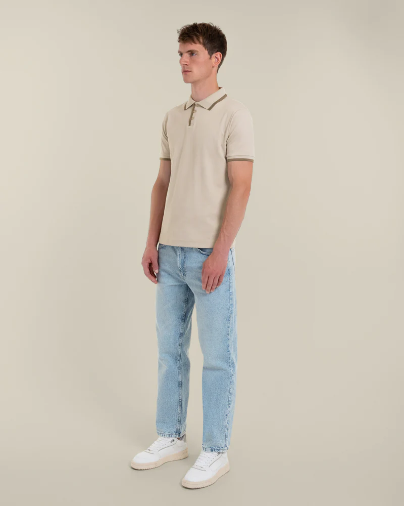 Broder - Rib Polo Shirt With Tonal Tipping - Image 4