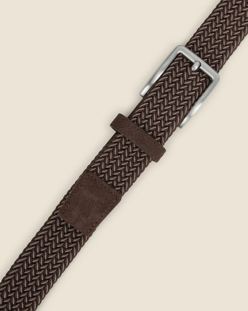 Abo - Brown & Stone Woven Casual Stretch Belt - Image 3