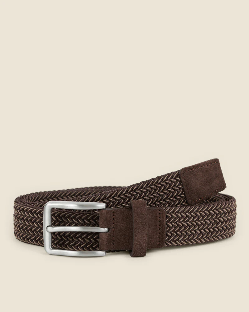 Abo - Brown & Stone Woven Casual Stretch Belt - Image 4