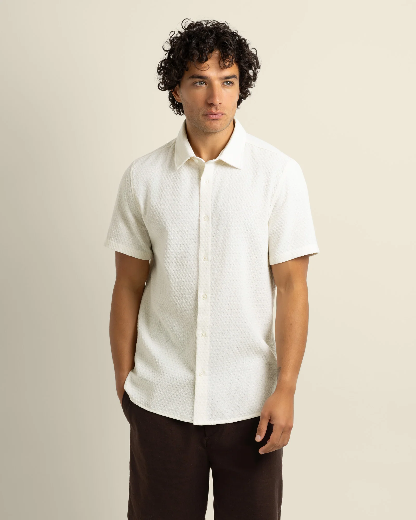 Carlsen - Square Jacquard Short Sleeve Shirt