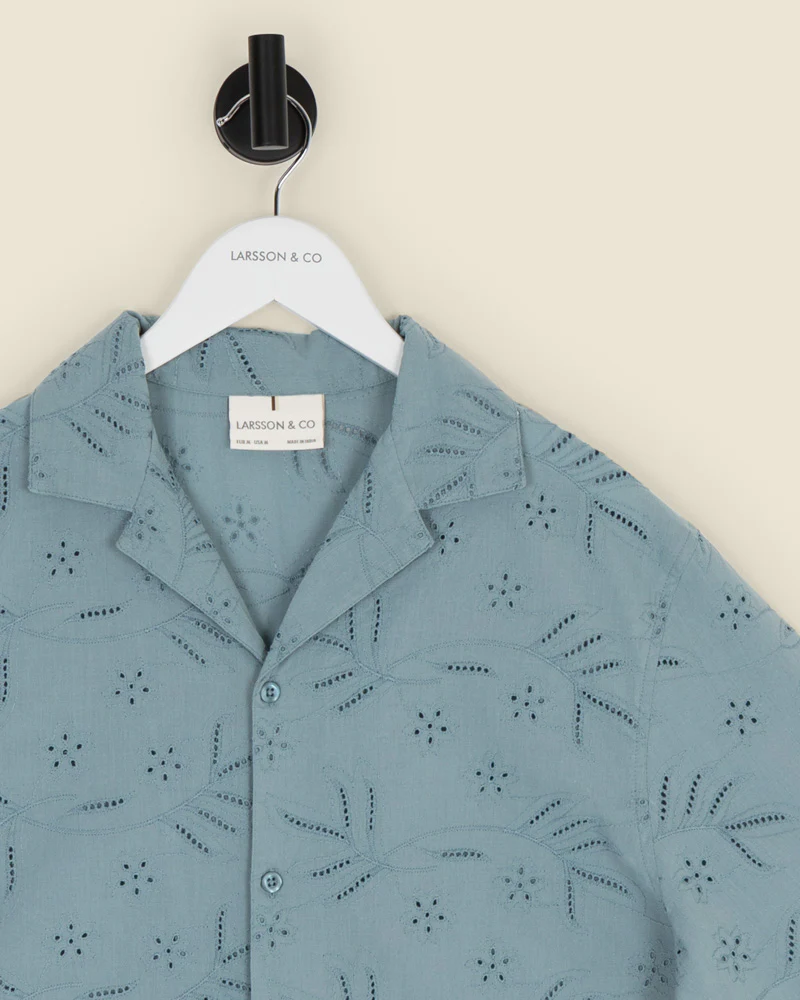 Daan - Floral Embossed Short Sleeve Shirt - Image 10