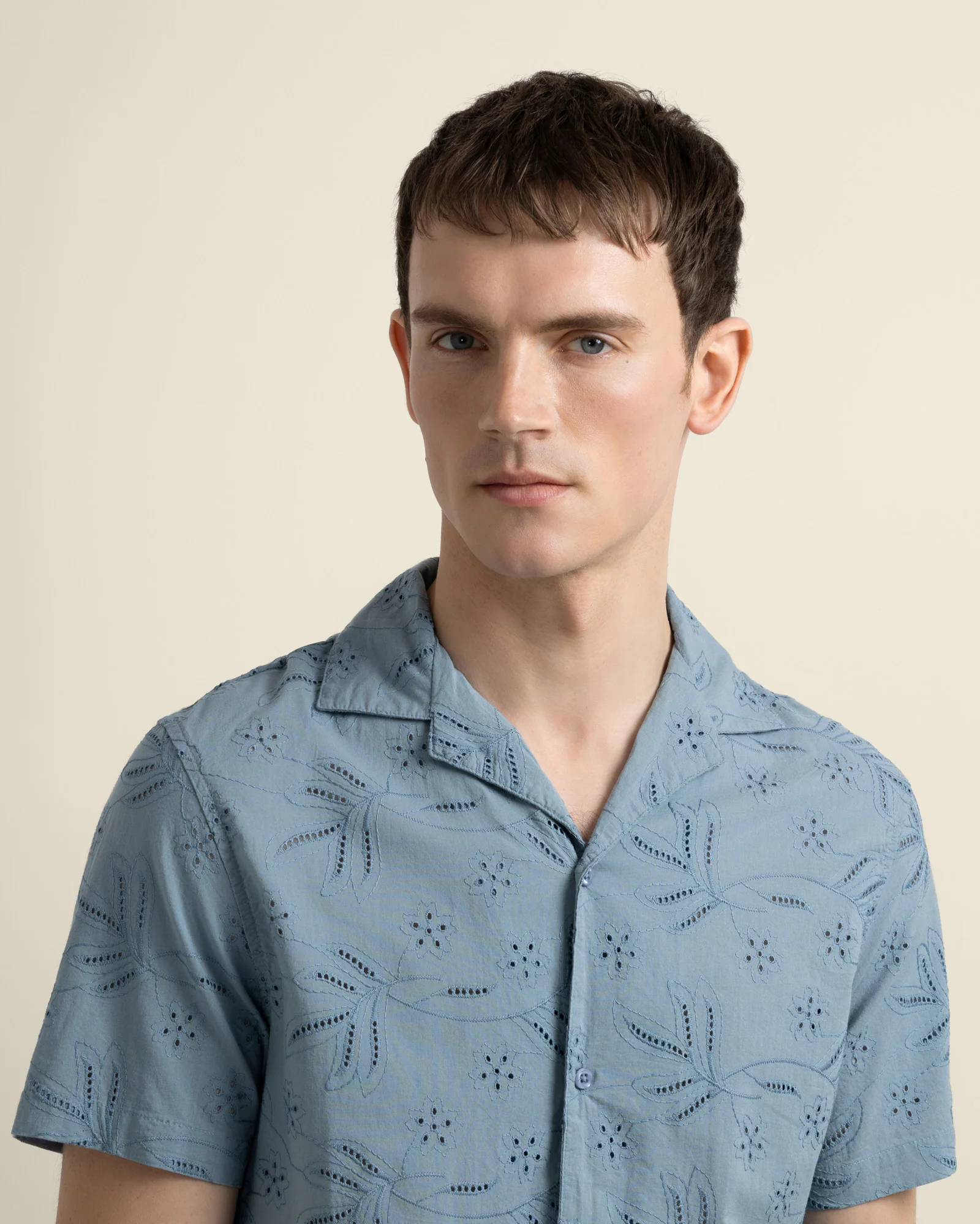 Daan - Floral Embossed Short Sleeve Shirt - Image 3
