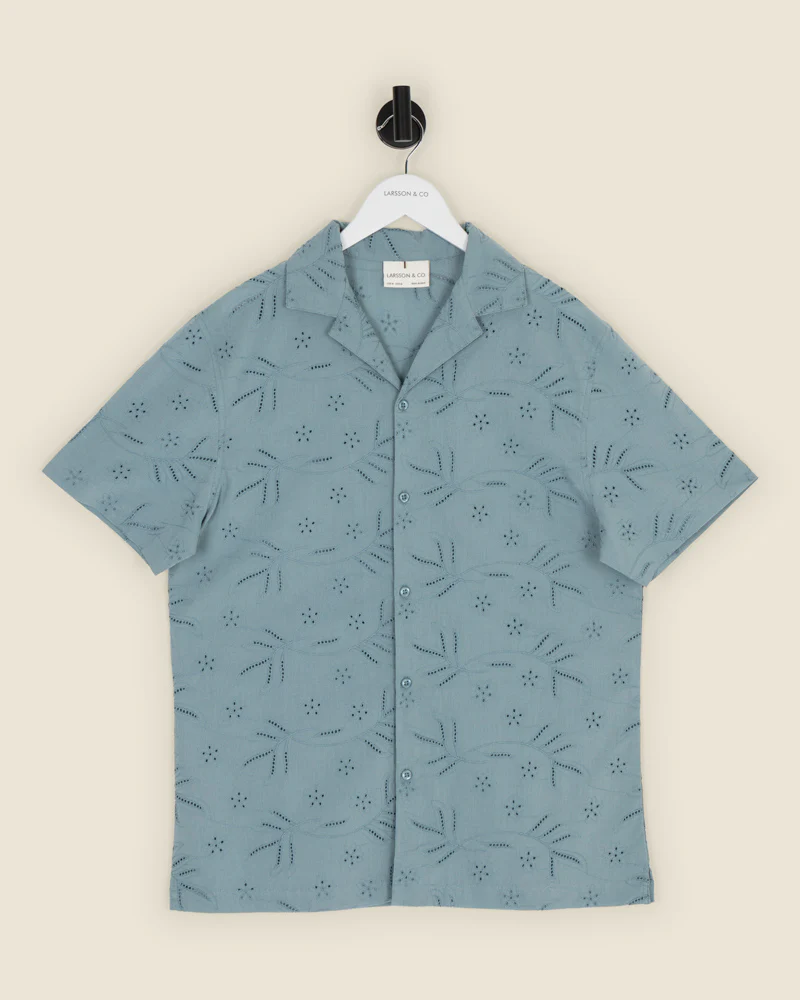 Daan - Floral Embossed Short Sleeve Shirt - Image 8