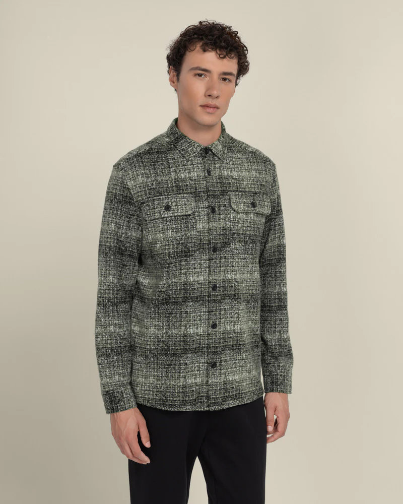 Dragor - Shadow Check Jersey Casual Overshirt - Image 13