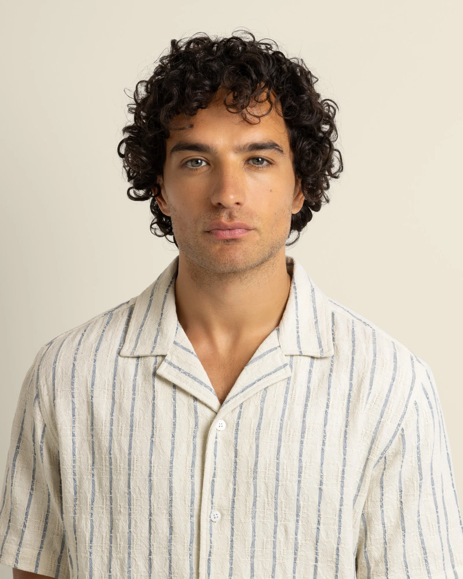 Elias - Stripe Jacquard Short Sleeve Shirt - Image 3