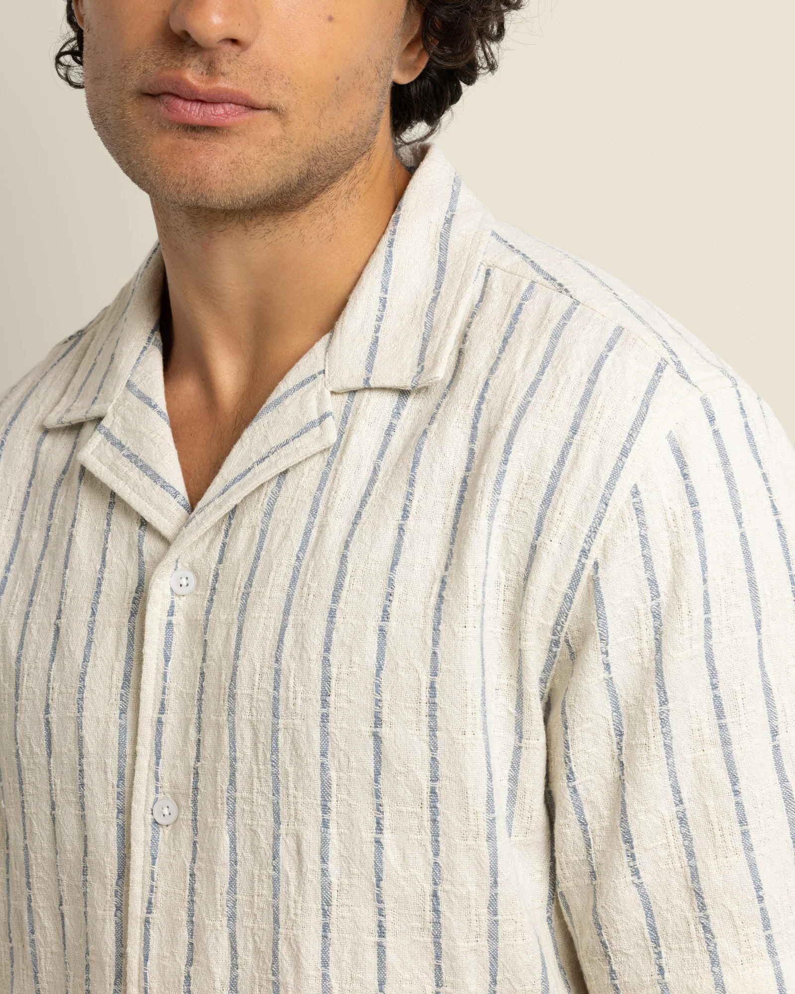 Elias - Stripe Jacquard Short Sleeve Shirt - Image 4