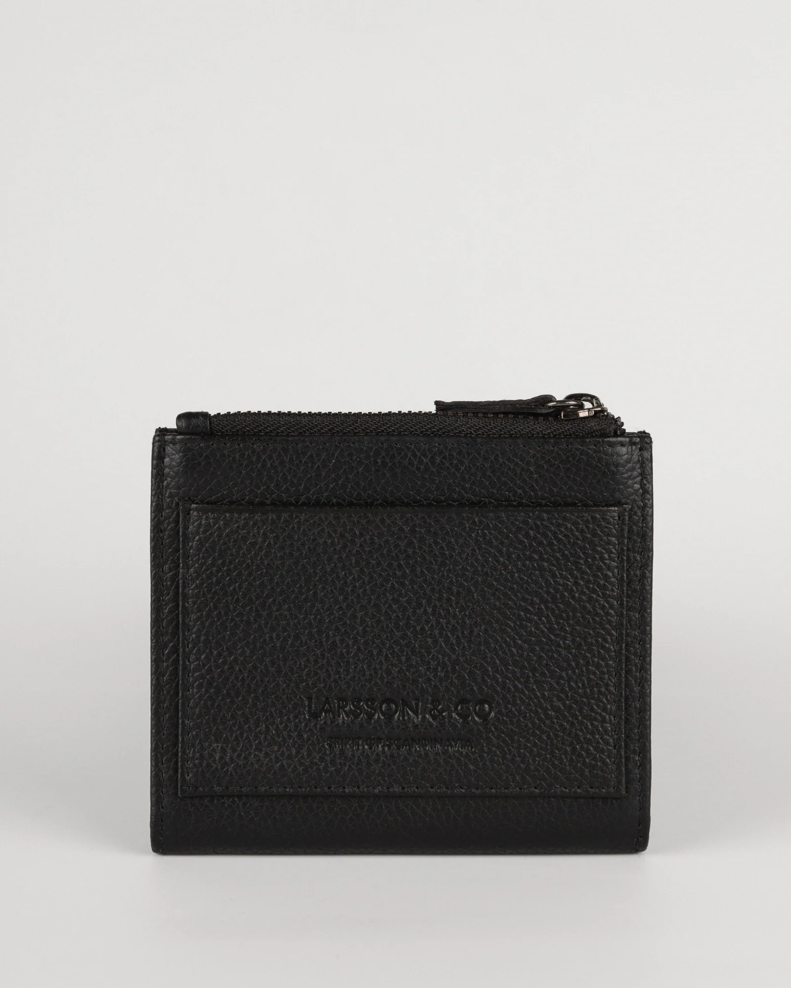 Embossed Bi-Fold Leather Wallet With Zip Pocket - Image 5