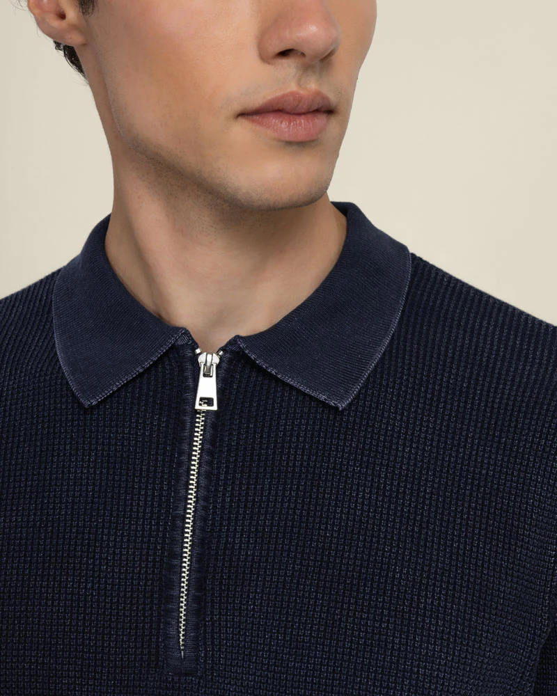 Gaerum - Vintage Wash Long Sleeve Polo Shirt - Image 11