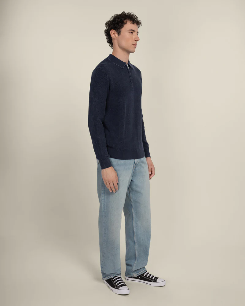 Gaerum - Vintage Wash Long Sleeve Polo Shirt - Image 13