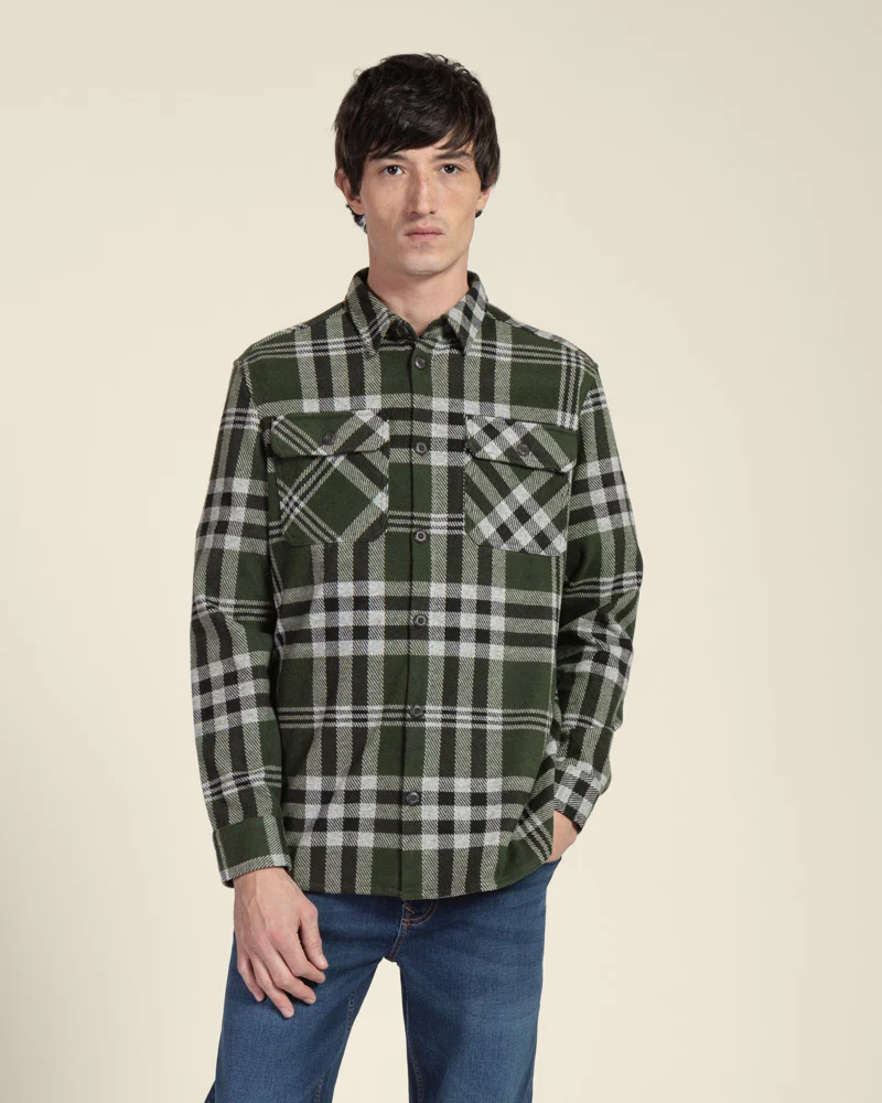Green Check Jersey Casual Overshirt - Image 4