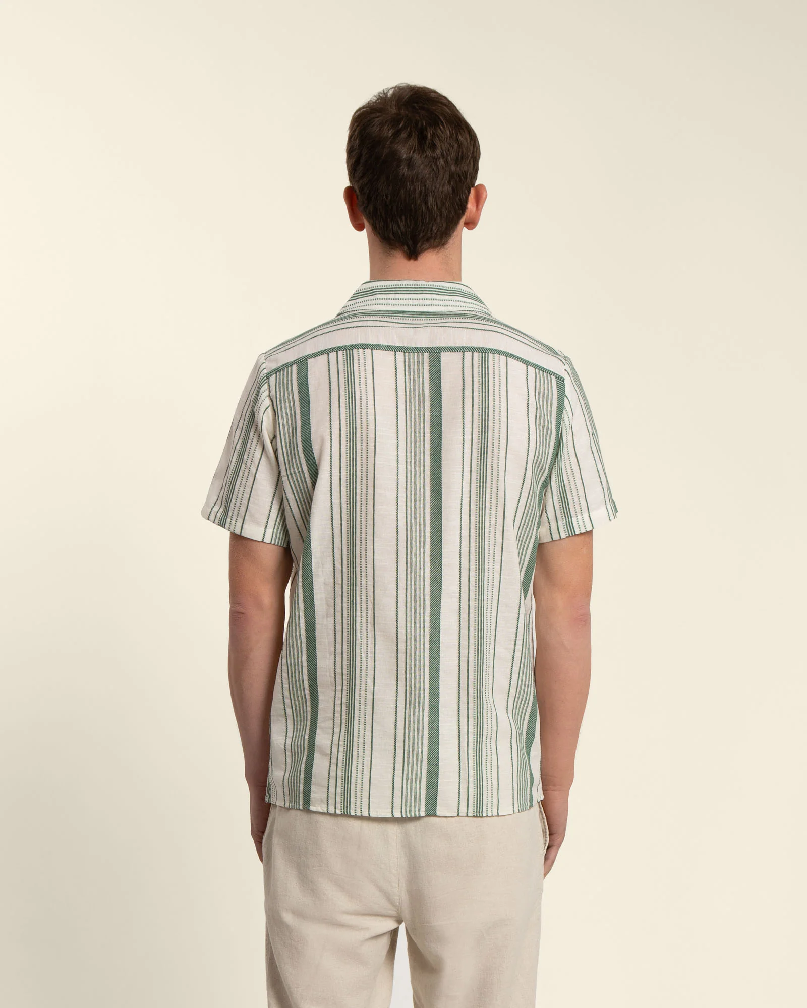 Green Striped Short Sleeve Shirt - Image 5