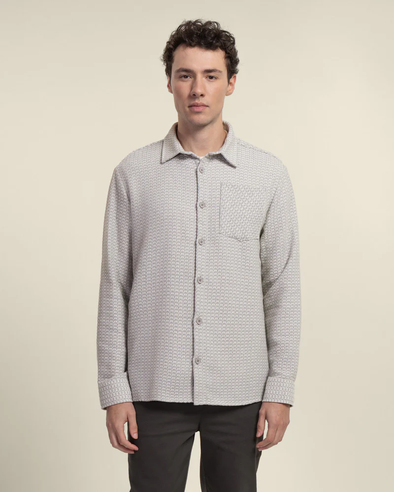 Grey Textured Overshirt - Image 4