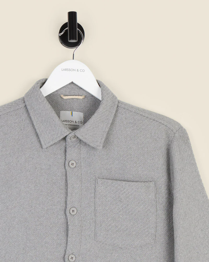 Grey Twill Textured Overshirt - Image 8