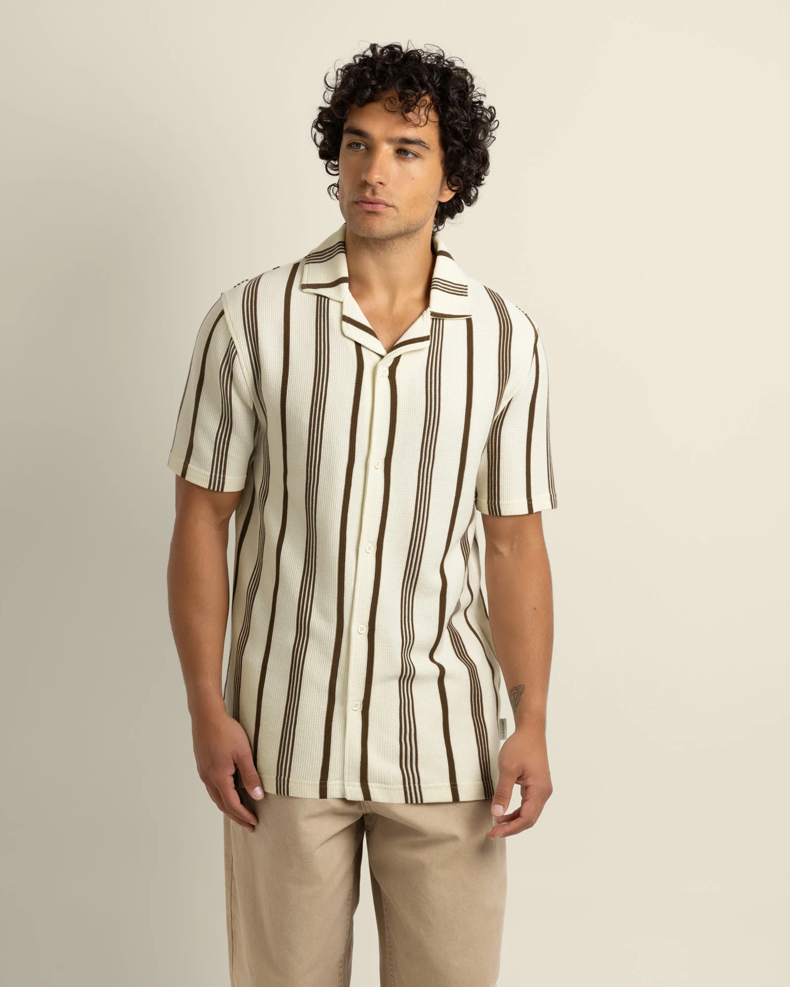 Hannes - Waffle Stripe Short Sleeve Shirt - Image 12