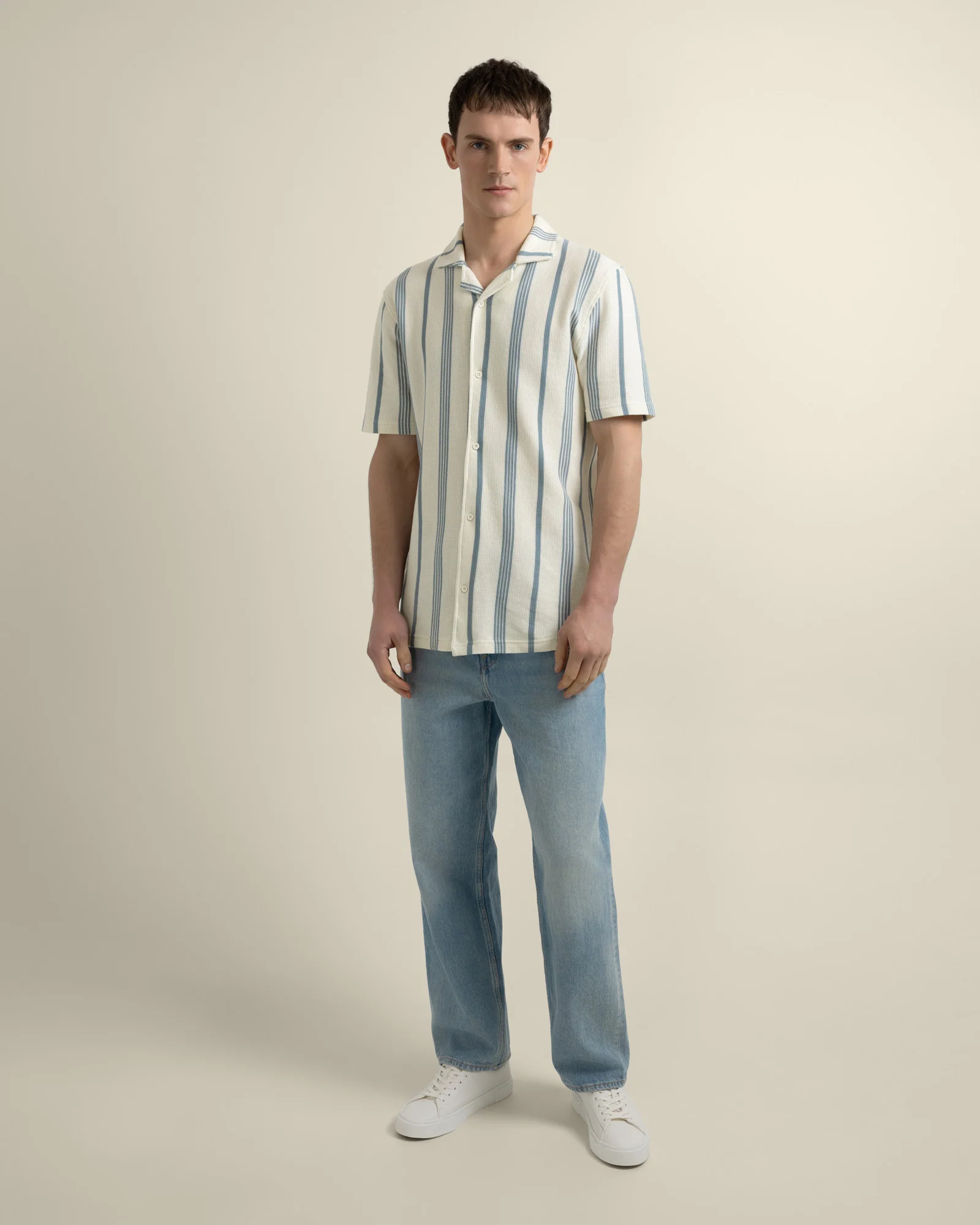 Hannes - Waffle Stripe Short Sleeve Shirt - Image 24