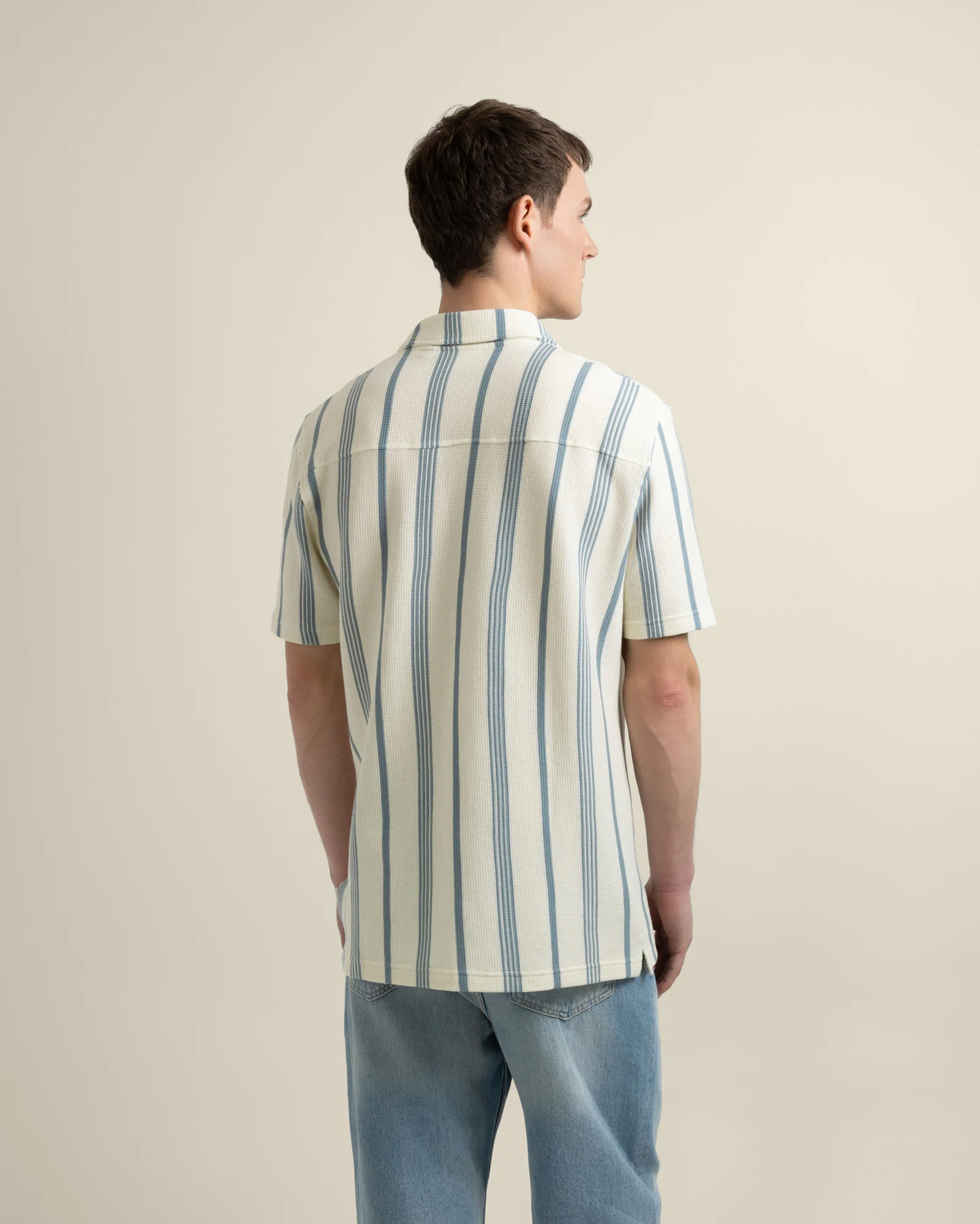 Hannes - Waffle Stripe Short Sleeve Shirt - Image 29