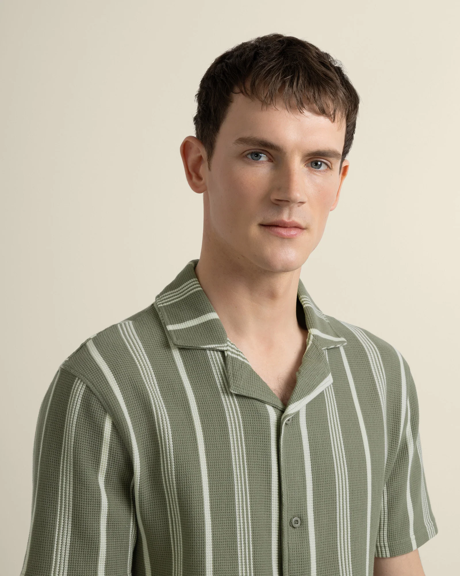 Hannes - Waffle Stripe Short Sleeve Shirt - Image 3