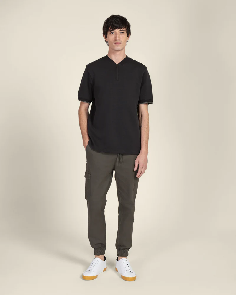 Heavy T-Shirt With Baseball Collar - Image 10