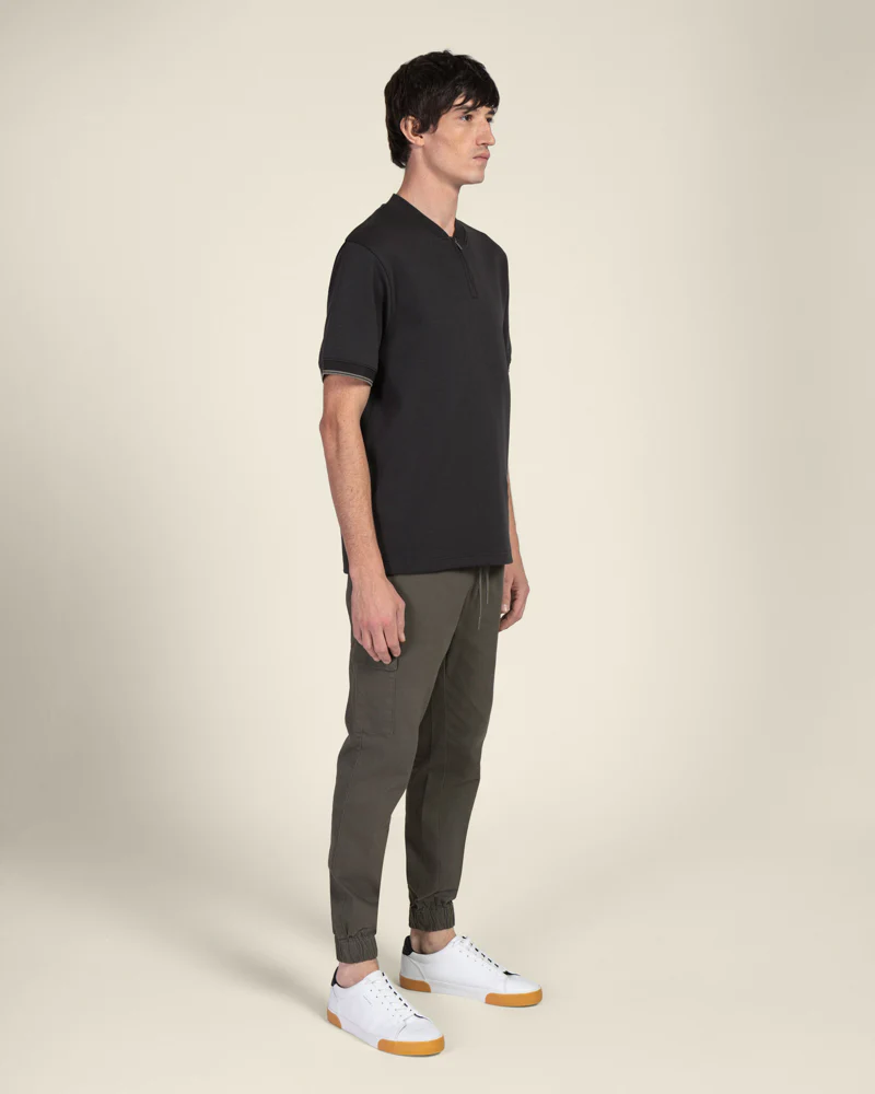 Heavy T-Shirt With Baseball Collar - Image 12