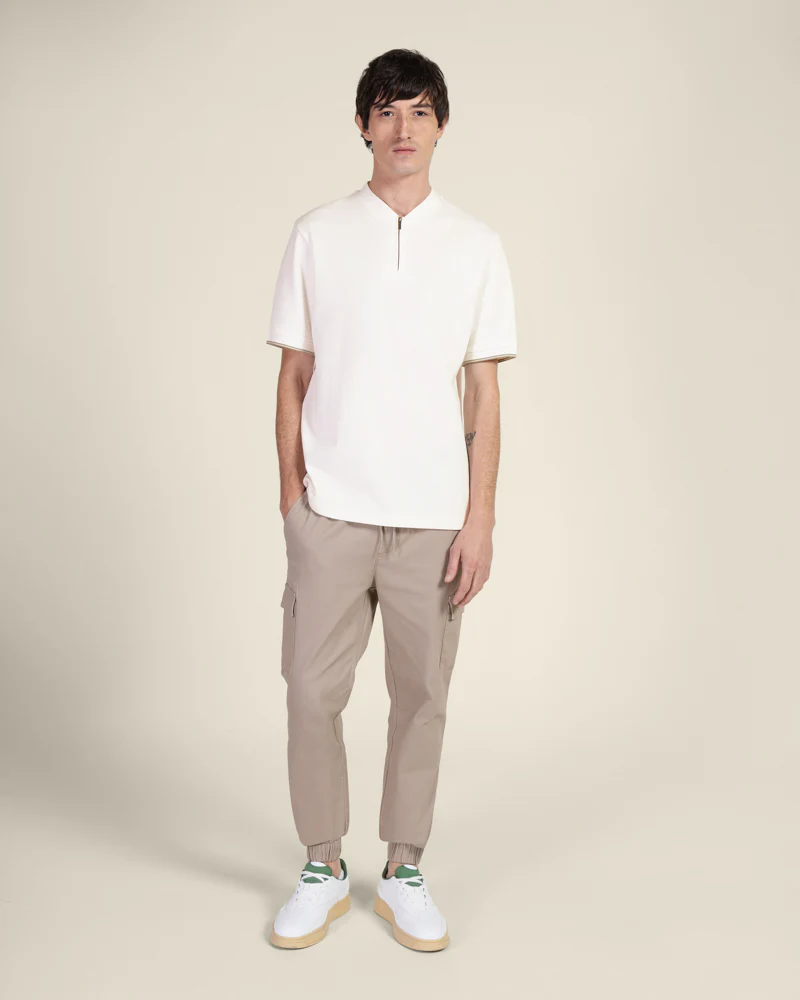 Heavy T-Shirt With Baseball Collar - Image 16