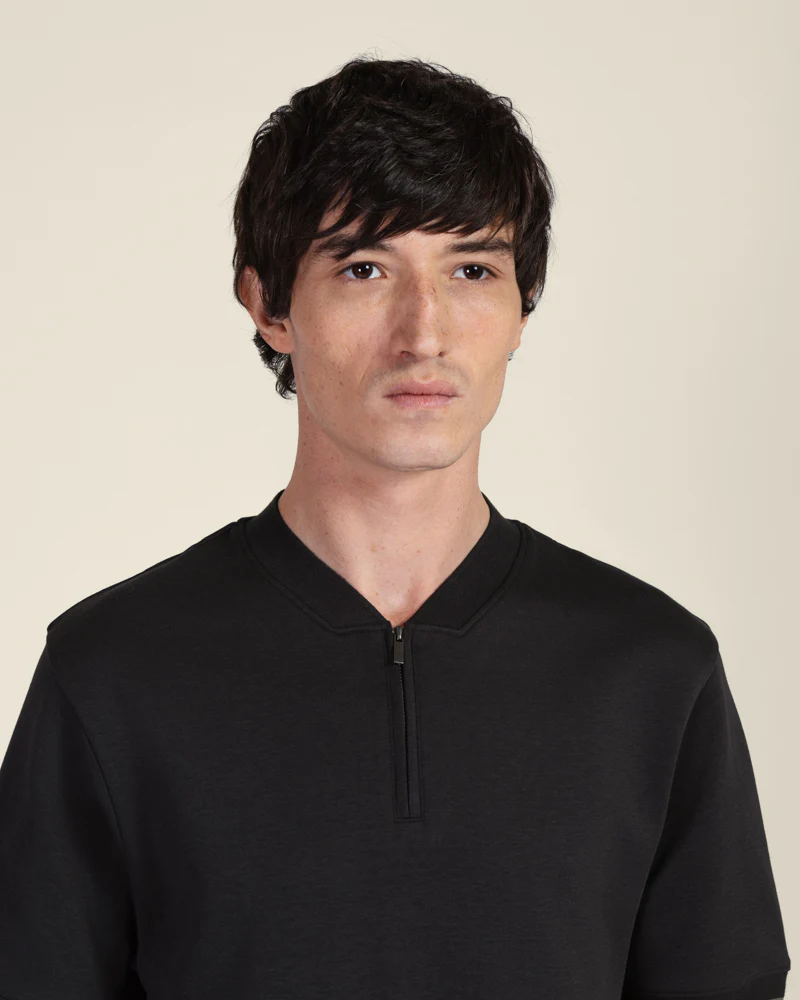 Heavy T-Shirt With Baseball Collar - Image 4