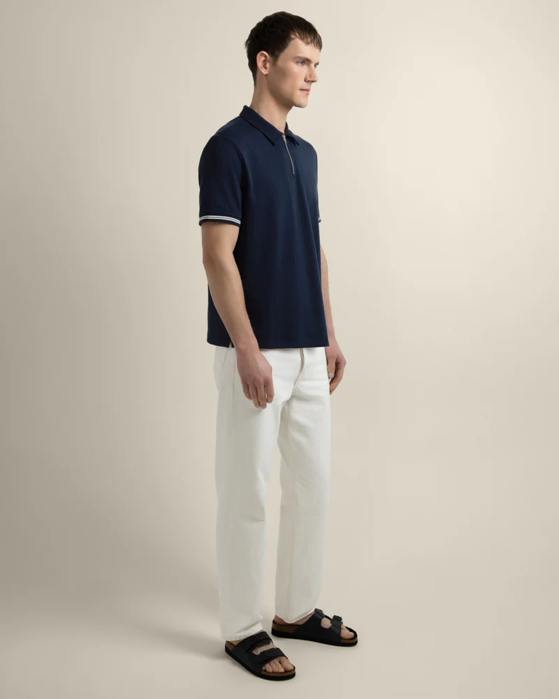 Helsing - Grid Jacquard Polo Shirt - Image 7