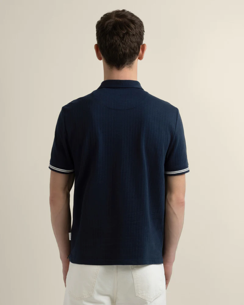 Helsing - Grid Jacquard Polo Shirt - Image 8