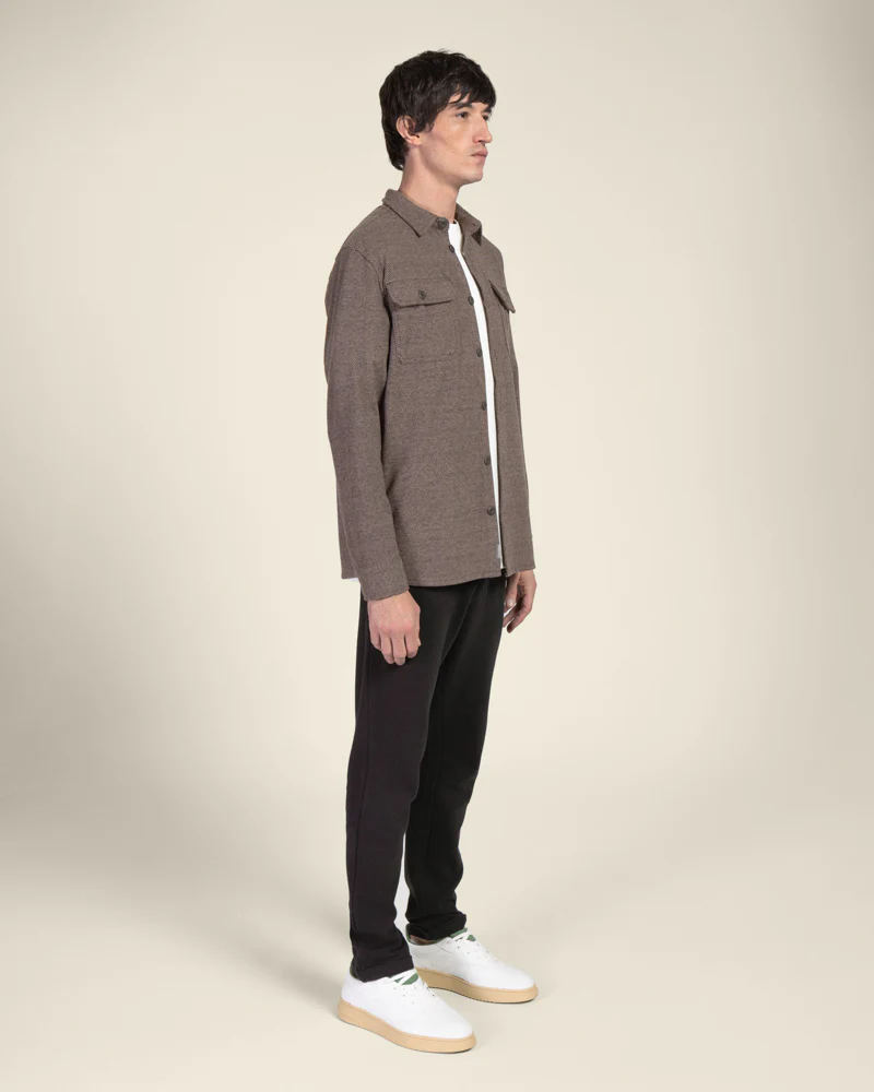 Herringbone Jersey Casual Overshirt - Image 6