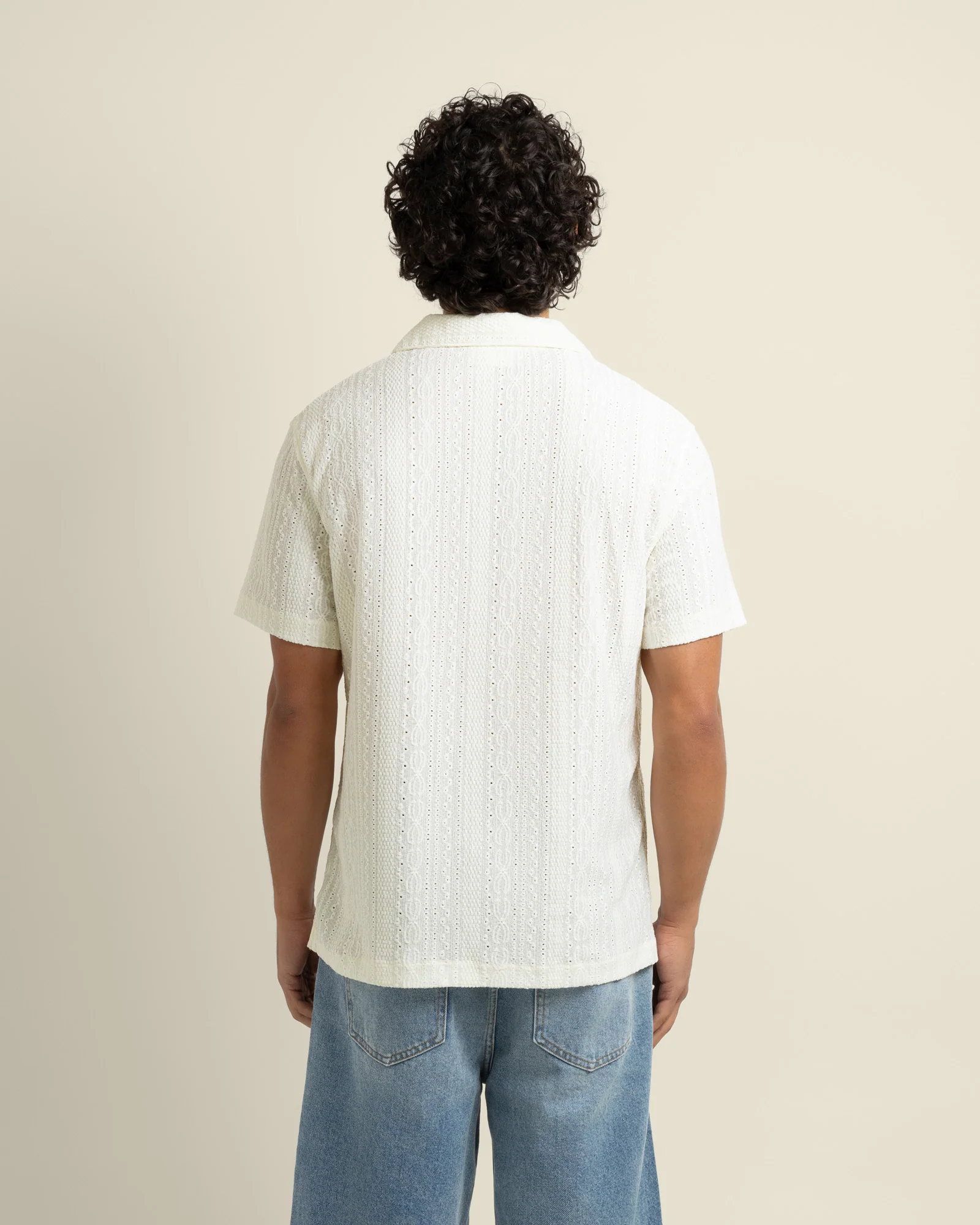 Kai - Crochet Jacquard Short Sleeve Shirt - Image 5