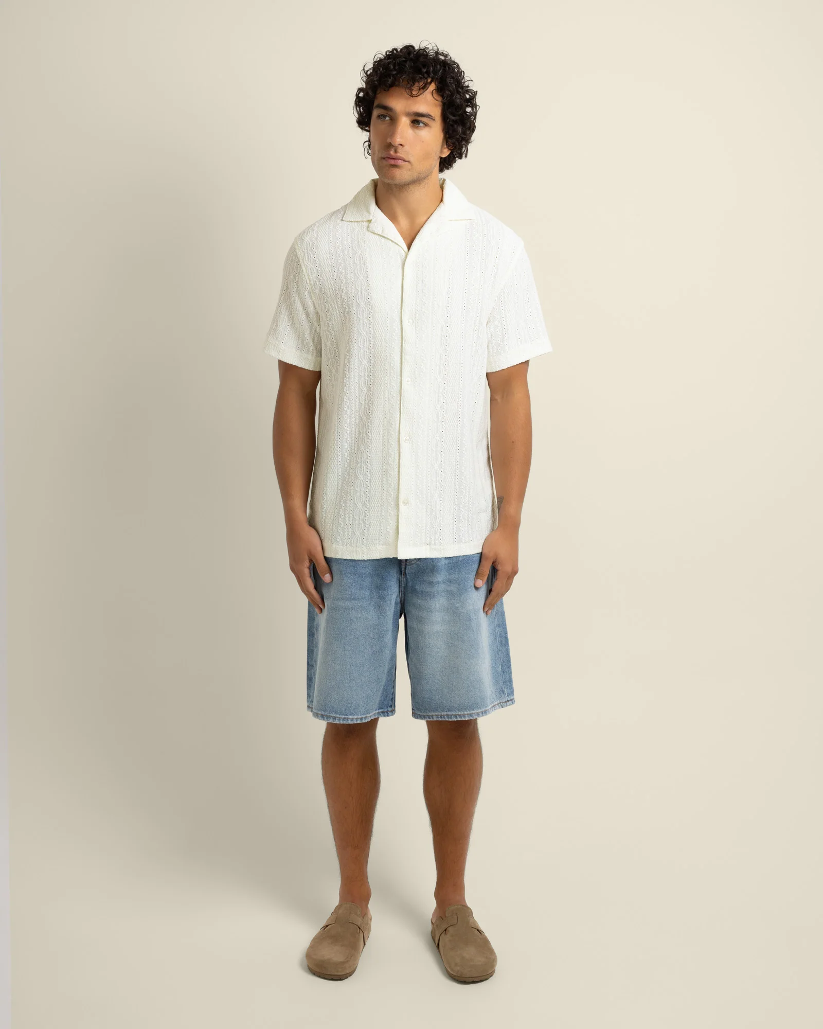 Kai - Crochet Jacquard Short Sleeve Shirt - Image 7