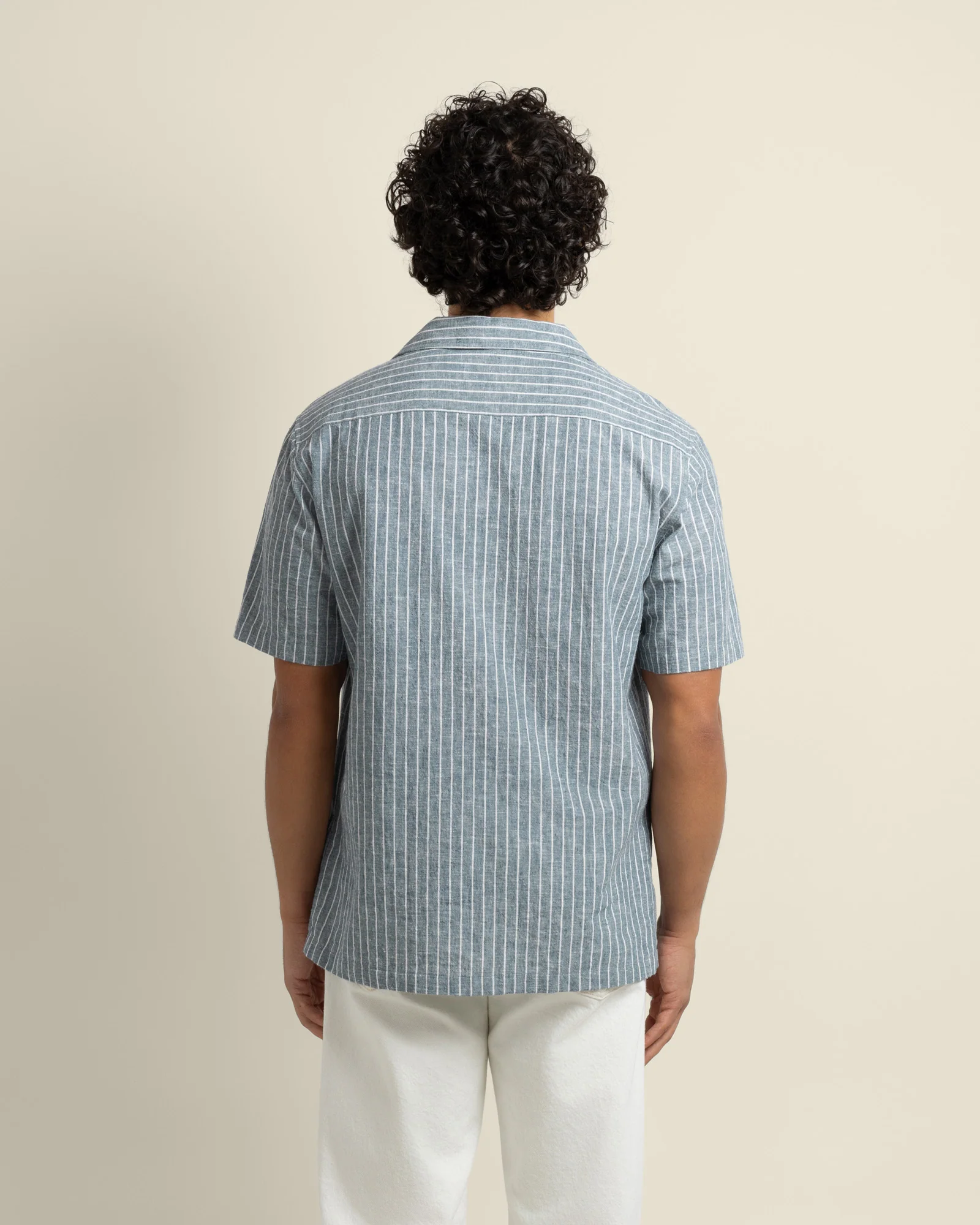 Kare - Linen Blend Striped Short Sleeve Shirt - Image 6