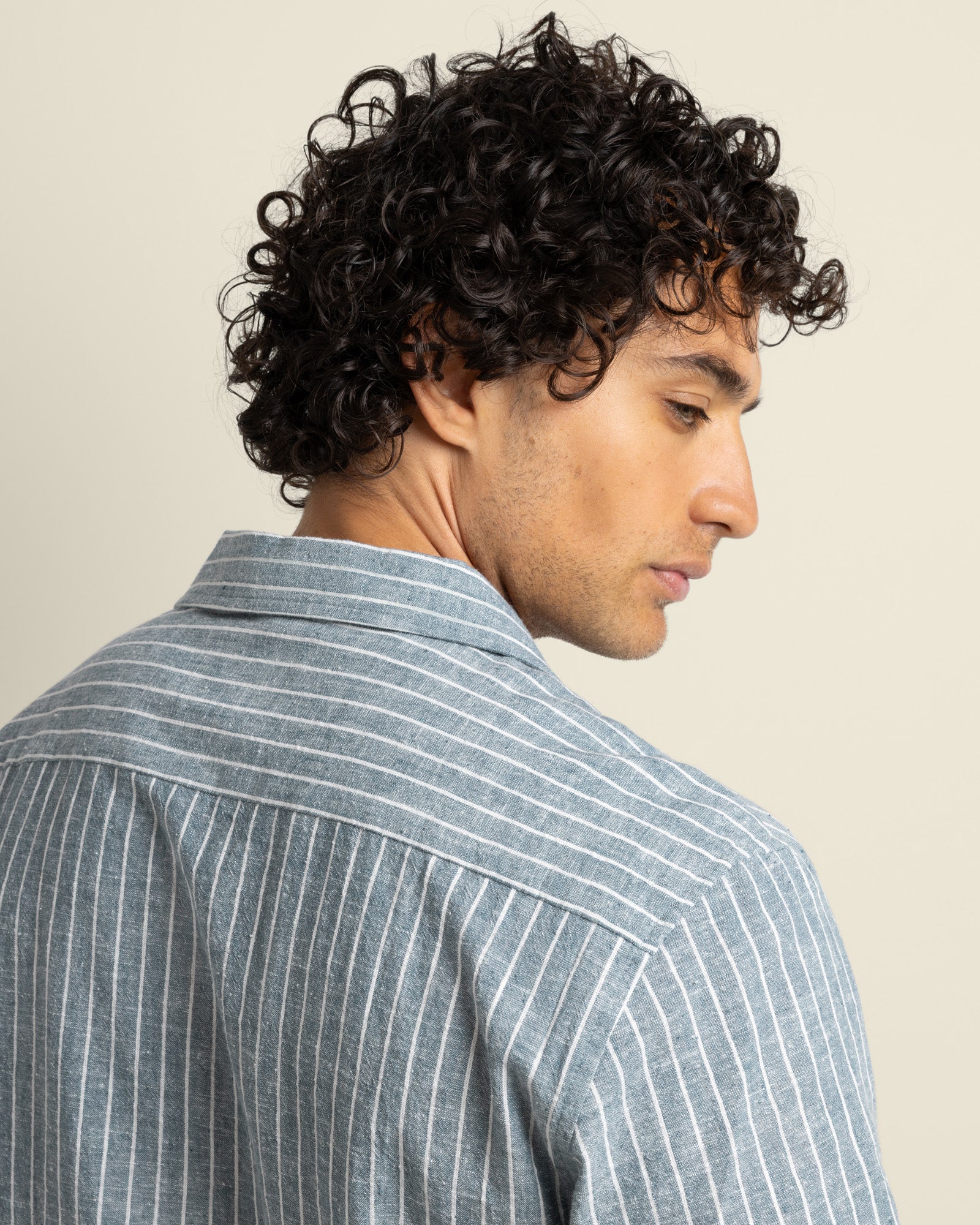 Kare - Linen Blend Striped Short Sleeve Shirt - Image 7