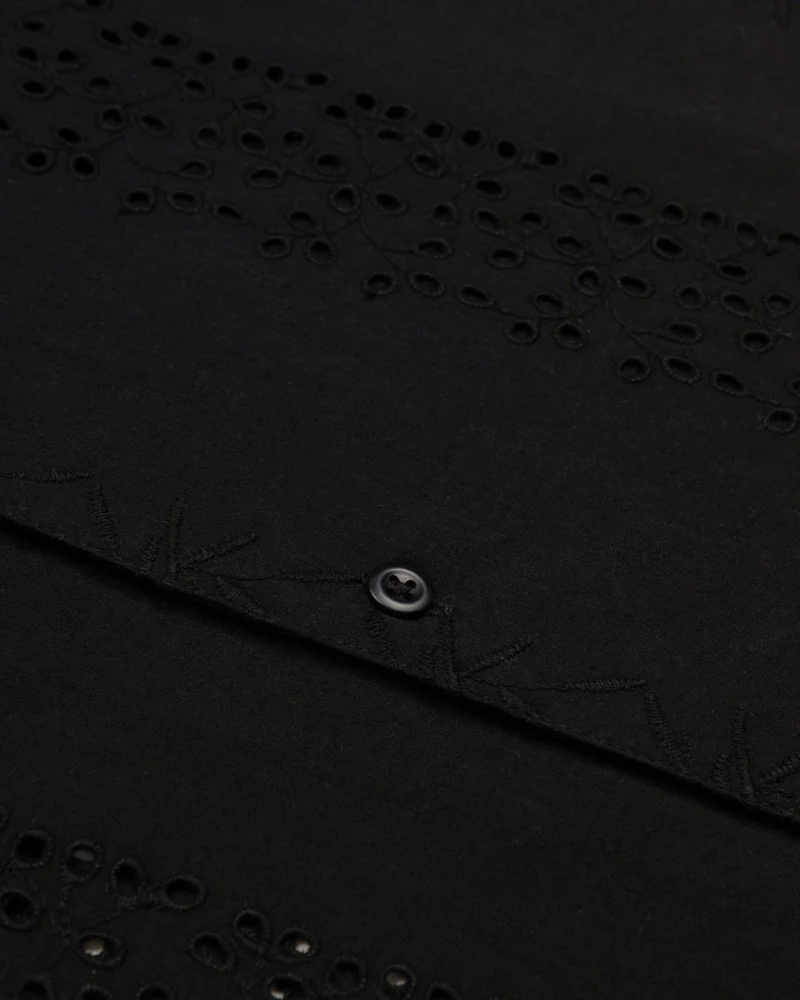 Kari - Leaf Embossed Short Sleeve Shirt - Image 10