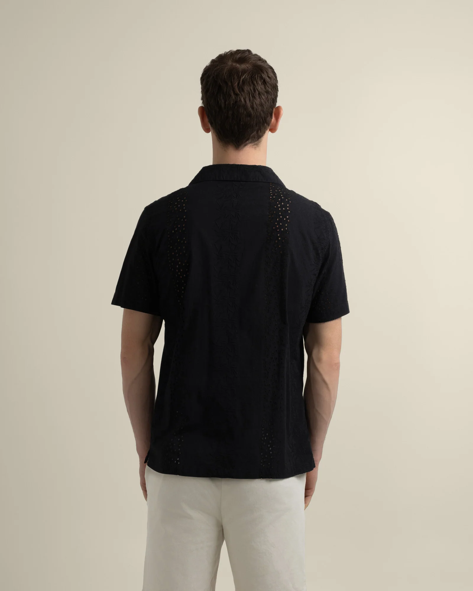 Kari - Leaf Embossed Short Sleeve Shirt - Image 6