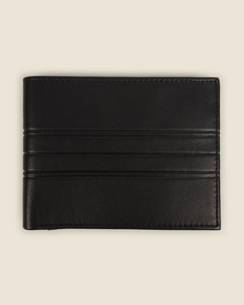 Kemi - Leather Wallet With Embossed Stripe - Image 3