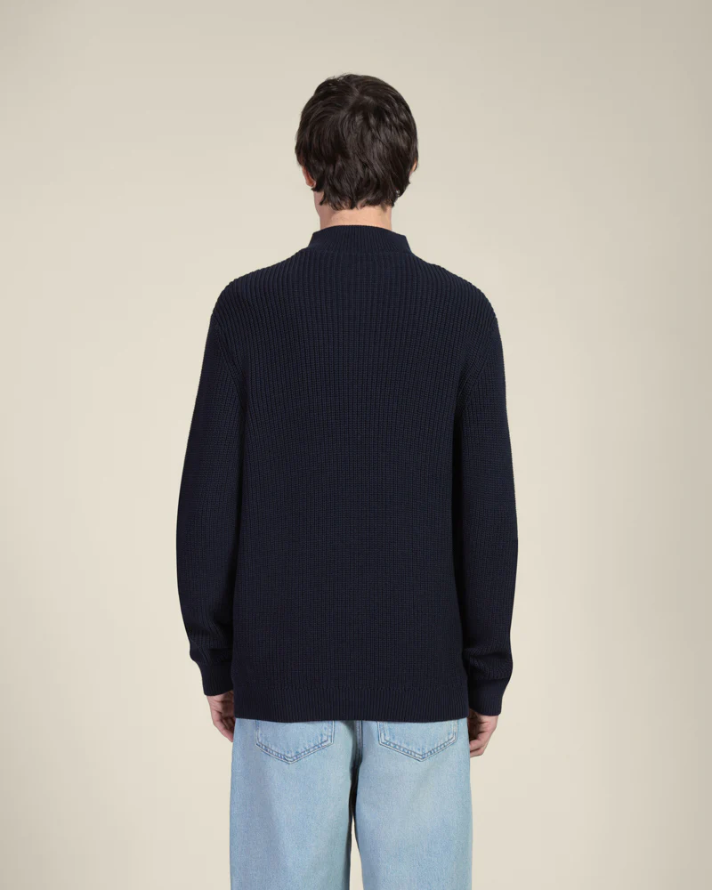 Rib Panel Knitted 1/4 Zip Sweater - Image 13