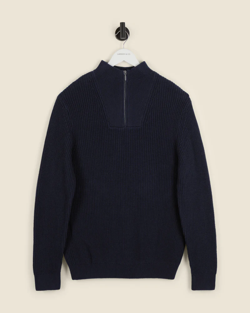 Rib Panel Knitted 1/4 Zip Sweater - Image 14