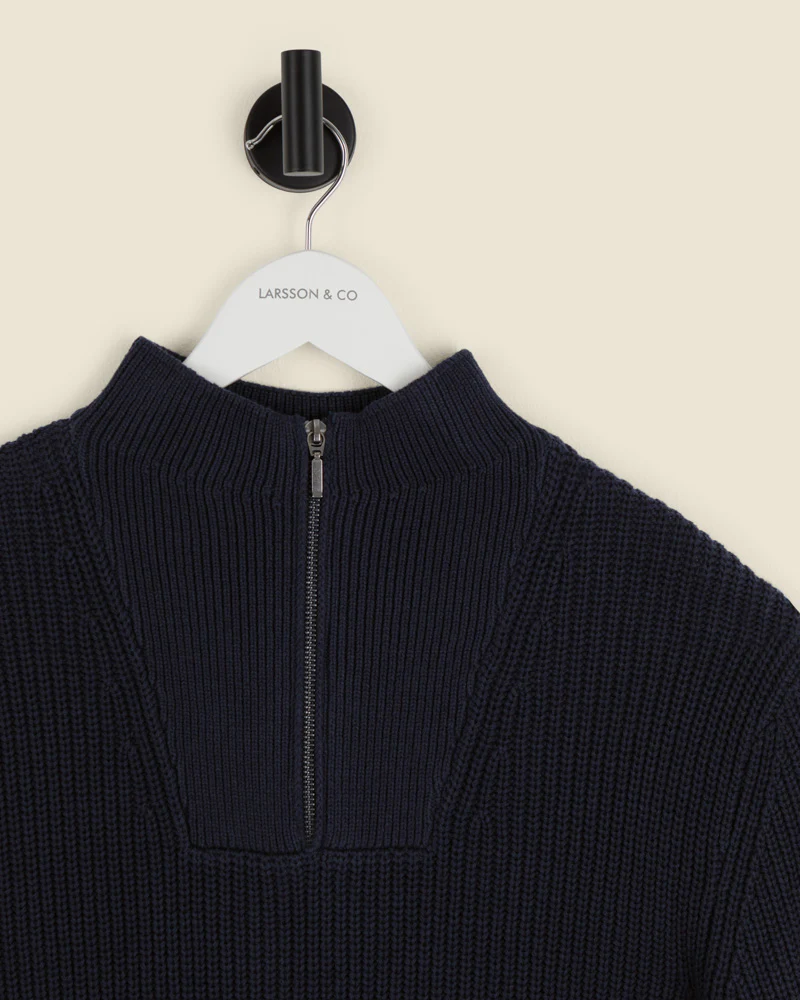 Rib Panel Knitted 1/4 Zip Sweater - Image 15